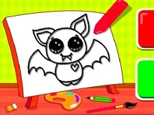 쉬운 어린이 색칠 공부 박쥐